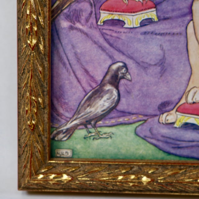 Gorgeous book page illustration from Johnny Crow's Party by Leonard Leslie Brook. It is framed in a beautiful textured...