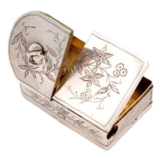 Silver Snuffbox and Matchbox For Sale