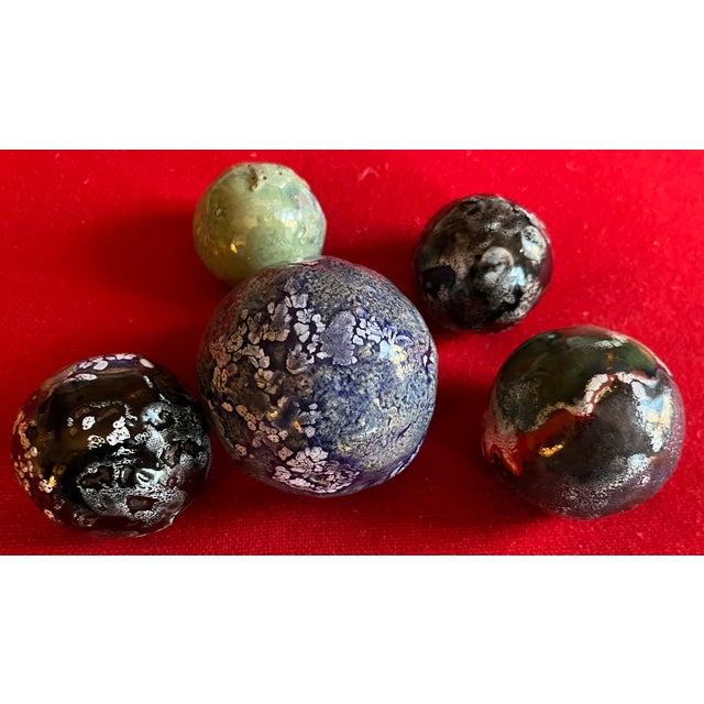 Modernist Mid-Century Sculpture of Experimental Glazed Pottery Moon Balls - Set of 5 For Sale - Image 16 of 16