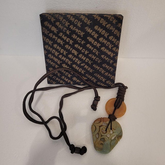 Chinese Jade, Agate and Silk Necklace For Sale - Image 6 of 18