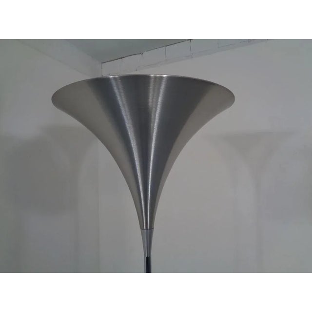 Silver Brush Finished Aluminium Tulip Uplight from Doria, 1960s For Sale - Image 8 of 18
