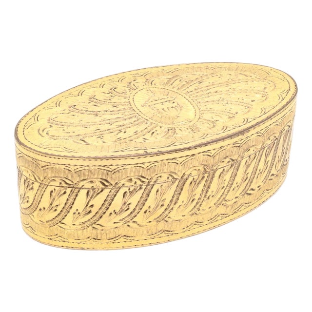 Historically Important Antique 19th C. Gilt Snuff Box for Hannah Crowninshield For Sale