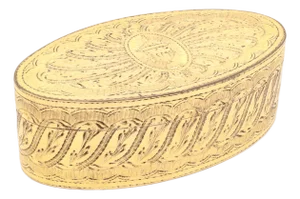 Historically Important Antique 19th C. Gilt Snuff Box for Hannah Crowninshield