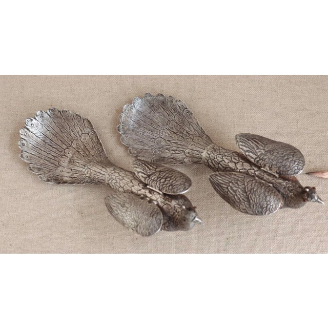 Metal 1950s French Sterling Silver Peacocks - a Pair For Sale - Image 7 of 18