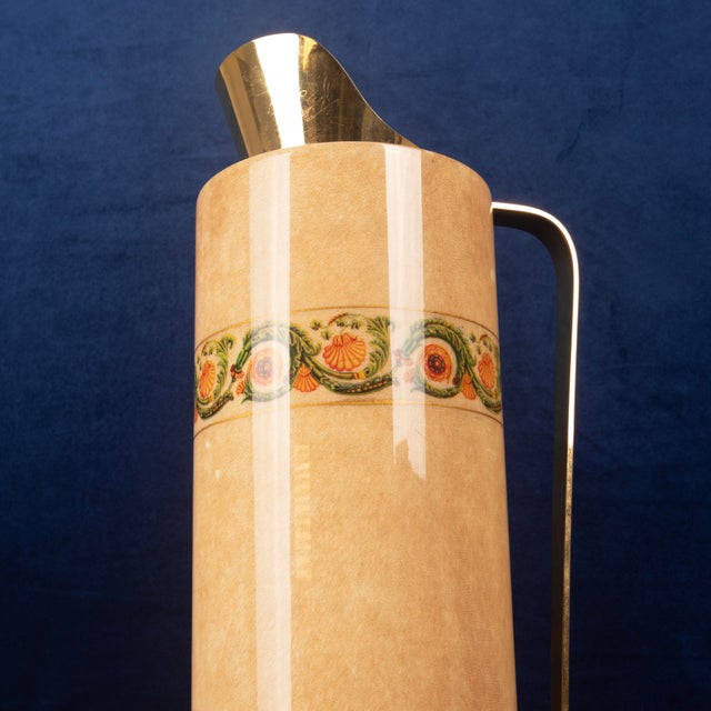 Goatskin Parchment Mod. 1157D Thermos with Decorative Frieze from Aldo Tura, 1970s For Sale - Image 14 of 18