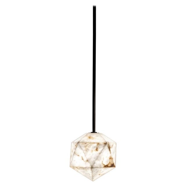 White Meteorite 24 Pendant Lamp by United Alabaster For Sale - Image 8 of 8