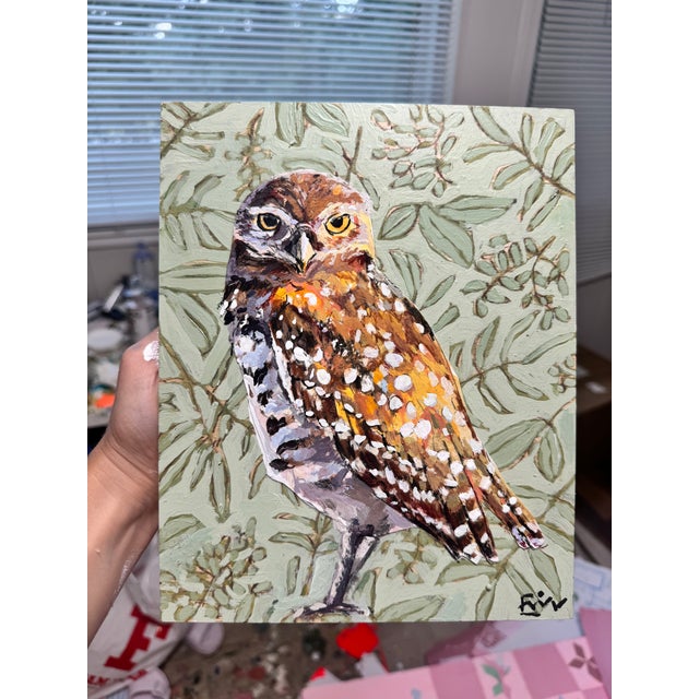 “Woodland Owl” Acrylic Painting For Sale - Image 4 of 8