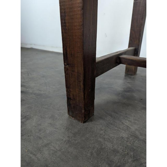 Rustic Walnut Table with H-Shaped Stretcher For Sale - Image 6 of 9