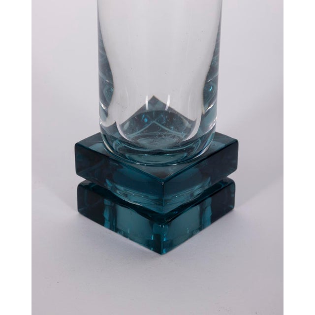 Blue Vintage Italian Blue Crystal Glasses, 1970s, Set of 12 For Sale - Image 8 of 9