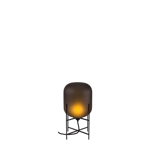Oda Small in Smoky Grey Acetato and Black Table Lamp by Sebastian Herkner for Pulpo For Sale - Image 4 of 4