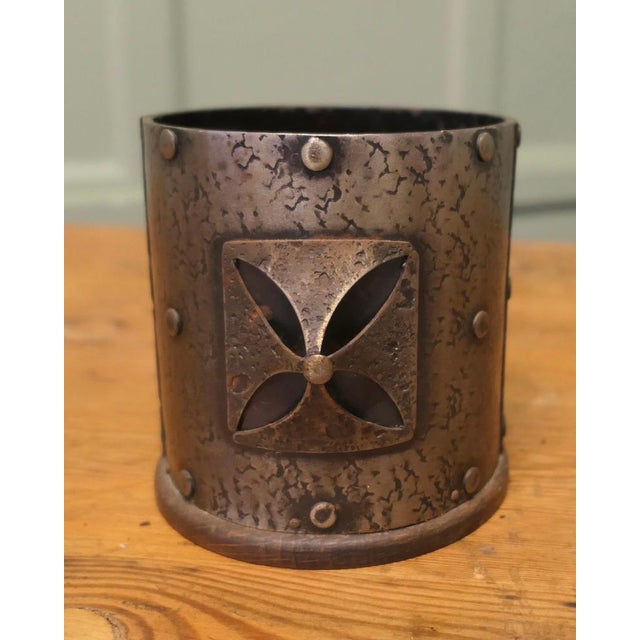 French Arts and Crafts Pewter Bottle Carrier, 1960 For Sale - Image 4 of 8