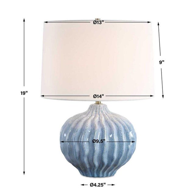 Blue Urchin Ceramic Table Lamp For Sale - Image 4 of 4