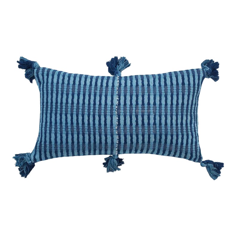 Natural Indigo Stripe Antigua Pillow Chairish