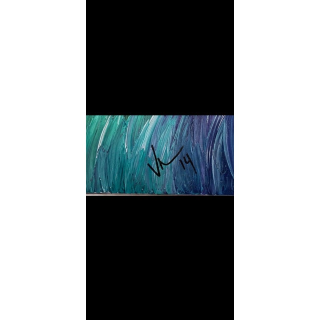 Wood Large Vincent Golshani Contemporary Coastal Abstract Painting For Sale - Image 7 of 7