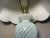 Mid 20th Century Vintage Light Blue Swirled Murano Glass Table Lamps With Fabric Shades - Pair For Sale - Image 5 of 7