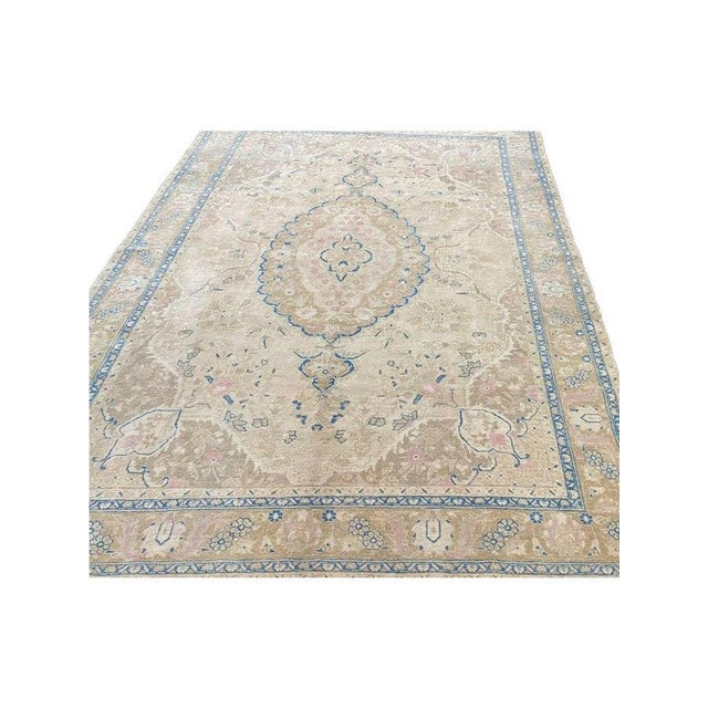 Gold 1950s Old Persian Tabriz Area Rug 8 X 12 For Sale - Image 8 of 12