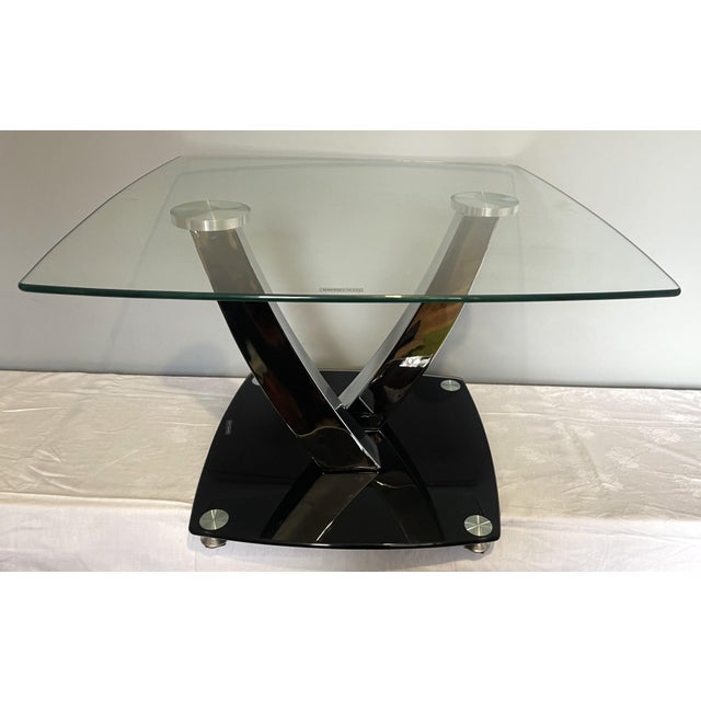 2000 - 2009 Glass and Chrome-Plated Metal Coffee Table from Temperet Glass, 2000s For Sale - Image 5 of 18