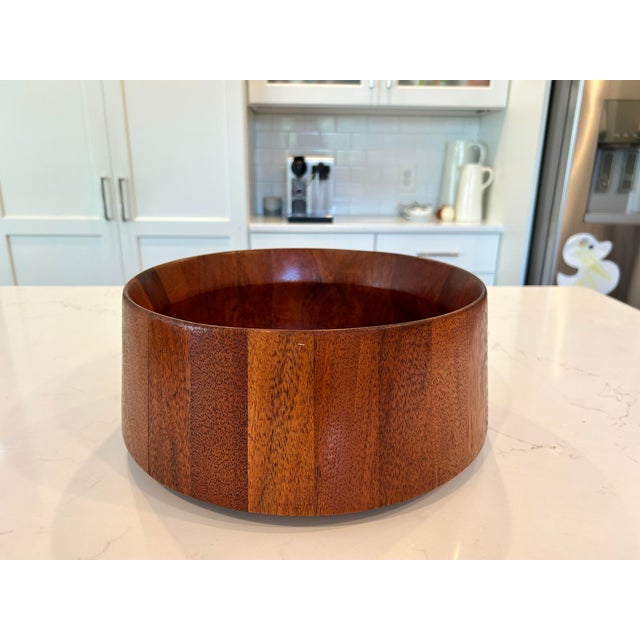 Wood Vintage Dansk Large Circular Teak Salad or Fruit Bowl For Sale - Image 7 of 7