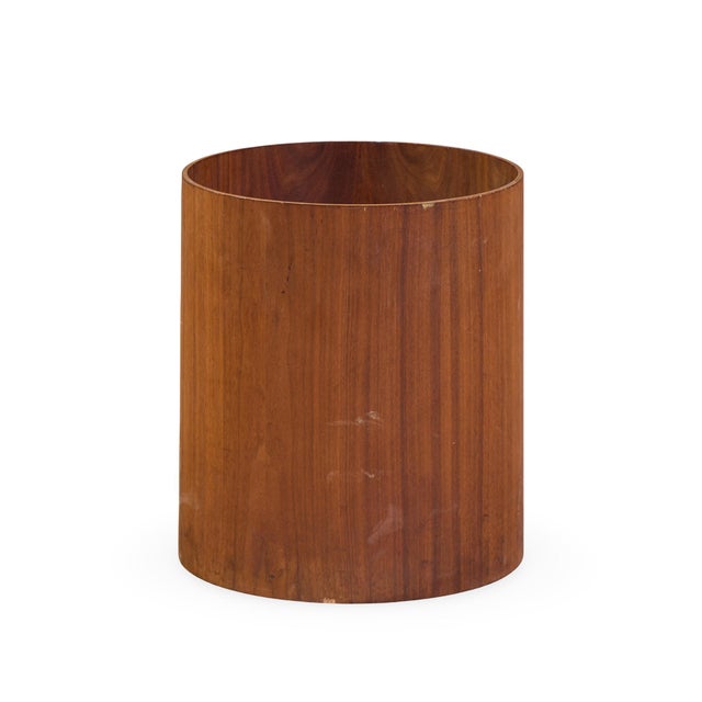Jens Risom Jens Risom Mid Century Walnut Waste Basket For Sale - Image 4 of 5