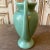 Vintage Petite Two Handled Pottery Vase in Matte Green Glaze For Sale - Image 4 of 12