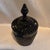Timeless black glass ice bucket or cookie jar with intricate diamond point texture. Check my shop for more black Indiana...
