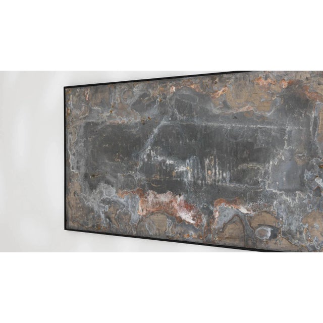Early 21st Century Abstract Metal Artwork in Wooden Frame For Sale - Image 5 of 13