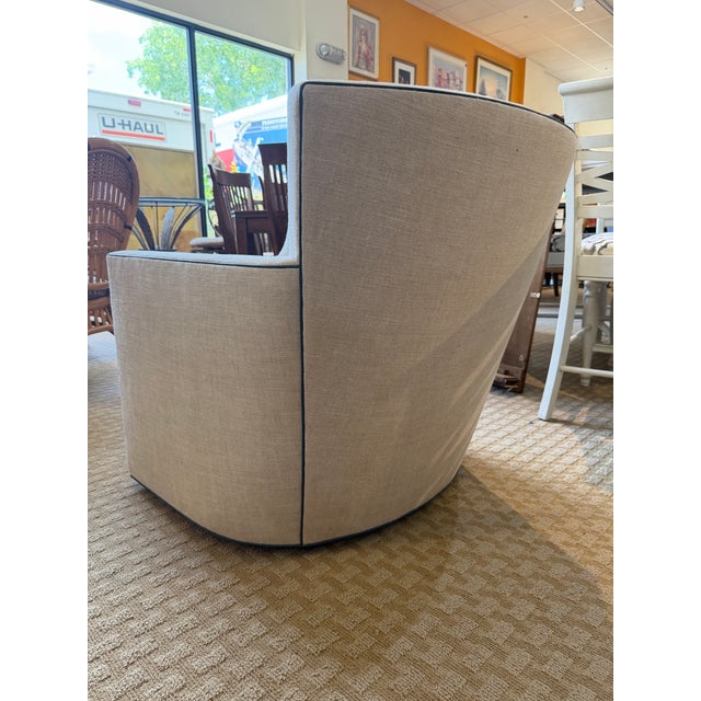 Textile A. Rudin Model 712 Contemporary Upholstered Swivel Club Chair For Sale - Image 7 of 8