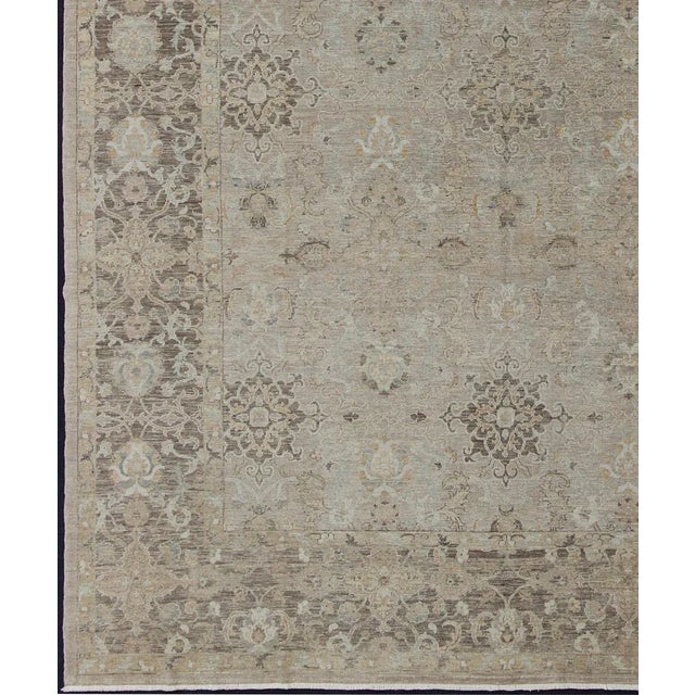 Fine Weave Sivas Rug in Ivory and Brown by Keivan Woven Arts 10'4 X 13'6 For Sale - Image 11 of 13