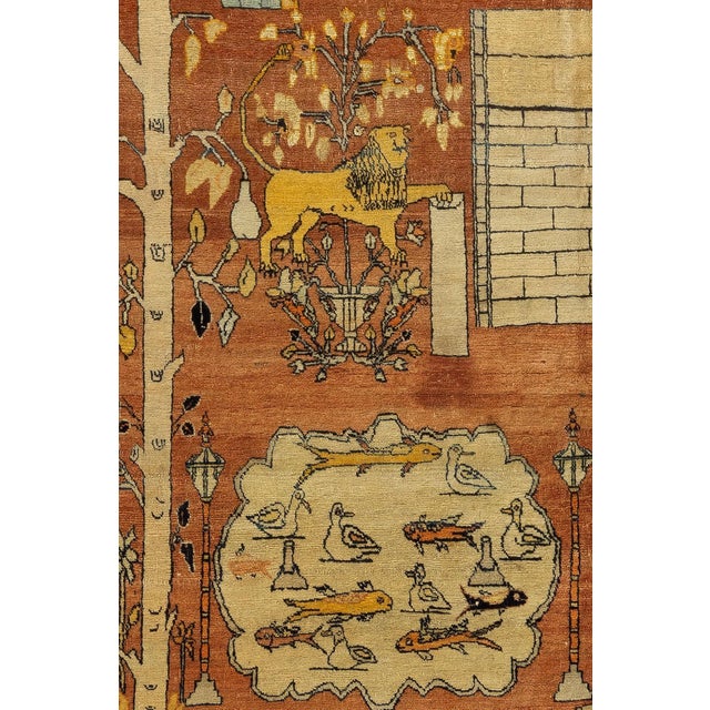 Late 20th Century Hadji Jalili Tabriz Animal Pictorial Prayer Rug For Sale - Image 16 of 18