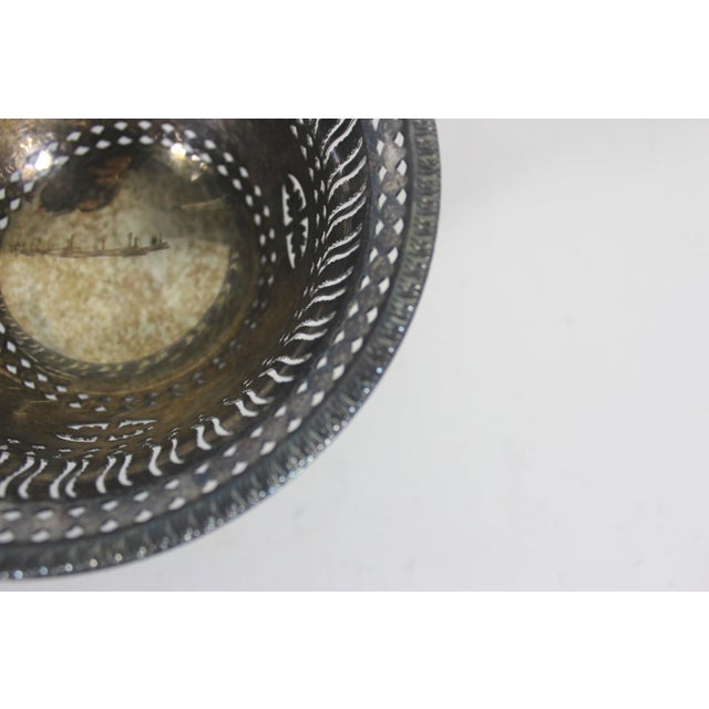 Metal Antique Barker-Ellis Silver Plated Pedestal Sugar Basket Bowl Small Trinket Dish Catchall Candy Dish, Silver Plated Bowl For Sale - Image 7 of 9
