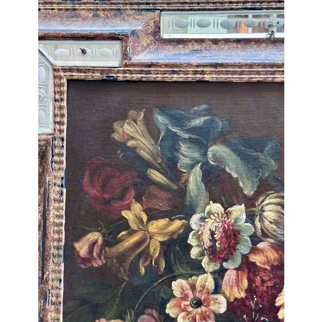 Unknown, Still Life with Flowers 1900, Oil on Canvas For Sale - Image 7 of 12