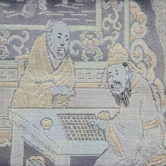 Chinese Intricately Hand Embroidered Genre Scene Framed Silk Panel 20thC For Sale - Image 6 of 10