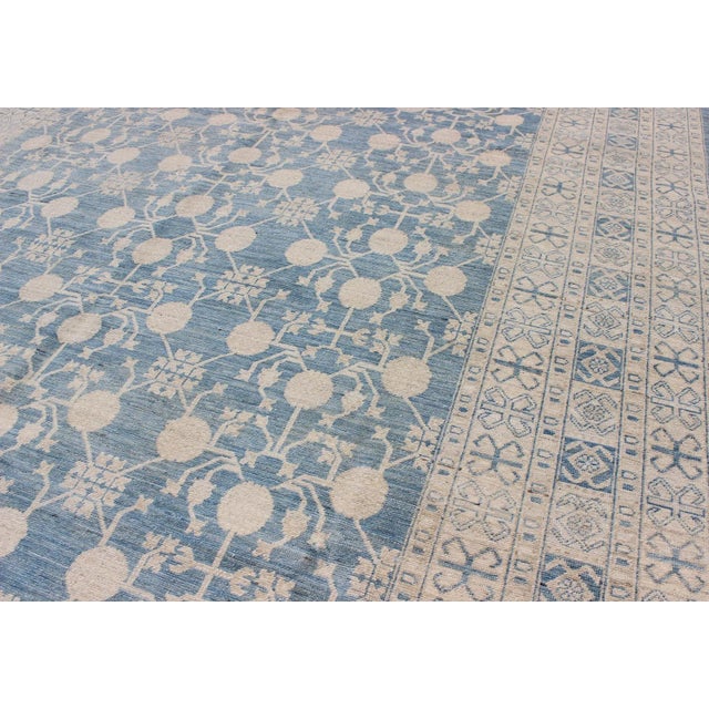 Pomegranate Design Modern Khotan Lt Blue Rug by Keivan Woven Arts 8'7 X 12'5 For Sale In Atlanta - Image 6 of 10