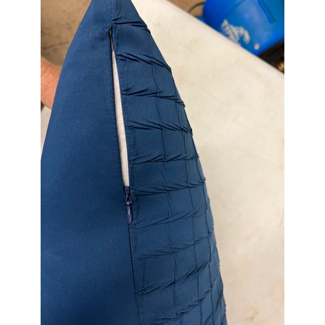 Vintage Blue Feather Pillow by Newport For Sale - Image 4 of 6