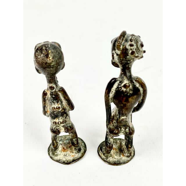 African African Baule Bronze Couple- a Pair For Sale - Image 3 of 5