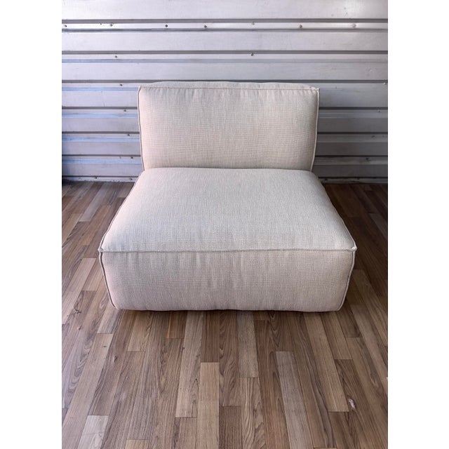 Restoration Hardware COMO Modular Armless Chair in Dove Perennials Performance Two-Tone Linen. This is RH's premium...