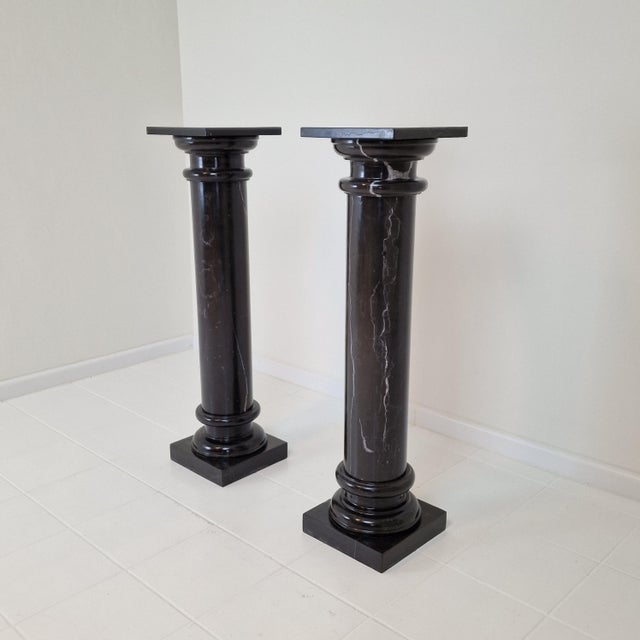 Black Pedestals in Belgian Hardstone, Set of 2 For Sale - Image 6 of 18