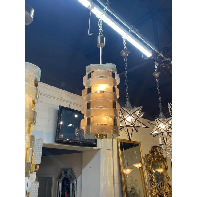 Modern Murano glass and polished brass "woven" lanterns in "fume" color. Perfect for todays eclectic design!
