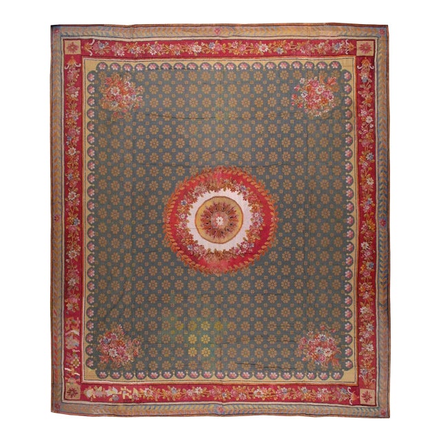 Galerie Shabab Collection Early 20th Century English Needlepoint Rug For Sale