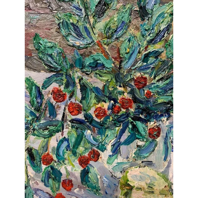 Sour cherries , flowers,red blue georgij moroz (dneprodzerzinsk, ucraina, 1937 - st. Petersburg, 2015) 1937: he was born...