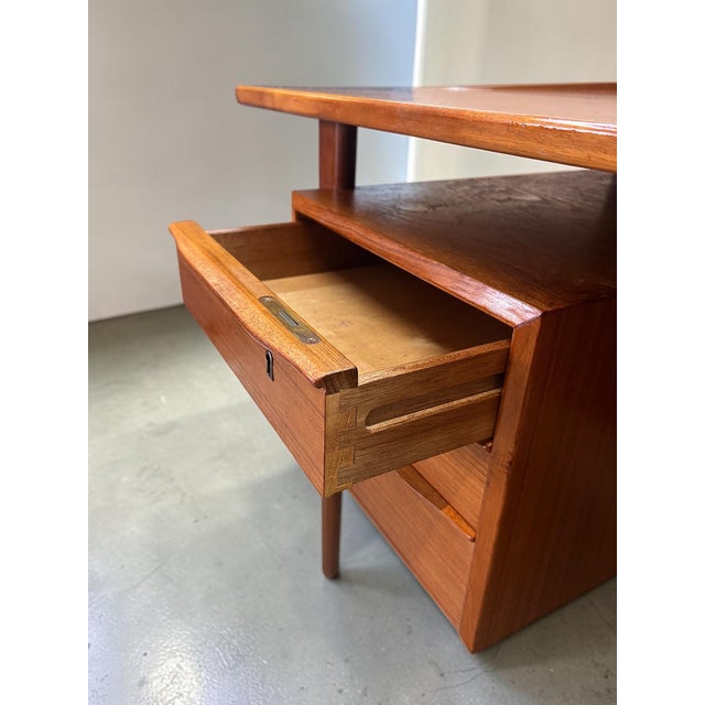 Vintage Danish Teak Executive Desk by Peter Løvig Nielsen, 1973 For Sale - Image 17 of 18