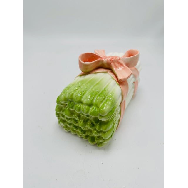 Ceramic Vintage Ceramic Asparagus Box With Bow For Sale - Image 7 of 8