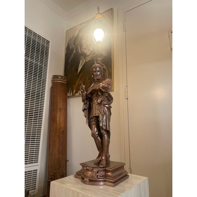 19th Century French Figural Gas Lamp Converted to Electric Chairish