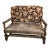 Custom Louis XIII Revival Loveseat/Bench With Distressed Leather and Tapestry Upholstery For Sale