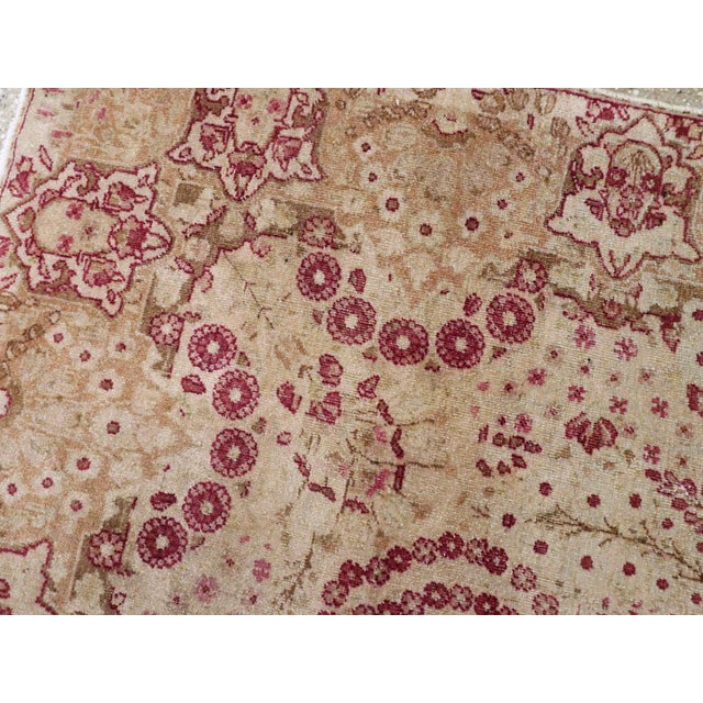 Early 20th Century Galerie Shabab Collection Early 20th Century Persian Lavar Kerman Throw Rug For Sale - Image 5 of 6