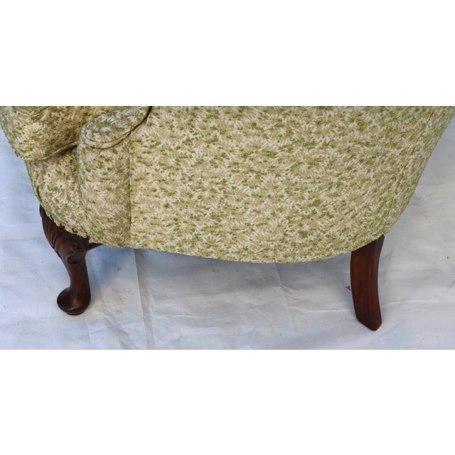 Wood Vintage French Provincial Accent Wingback Armchairs-a Pair For Sale - Image 7 of 15