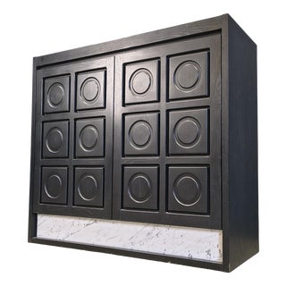 Brutalist Black Bar Cabinet, 1970s For Sale