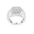 Discover a symbol of elegance and masculinity with this captivating .925 sterling silver ring, rhodium-plated to enhance...