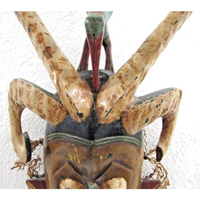Antique Hand-Carved Polychrome Wooden Gouro Zauli Mask of the Ivory Coast For Sale In Miami - Image 6 of 15
