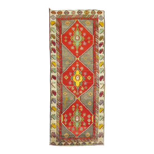 Mid 20th Century Colorful Turkish Anatolian Wide Runner